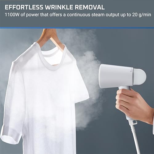 Rowenta Travel Steam Handheld Steamer 2.3 Oz Tank Capacity, Foldable,Easy Steam, Effortless wrinkle removal, 1100 watts Portable, Ironing, Fabric Steamer, Vacation Essentials, Gray, DR1011 - Image 3