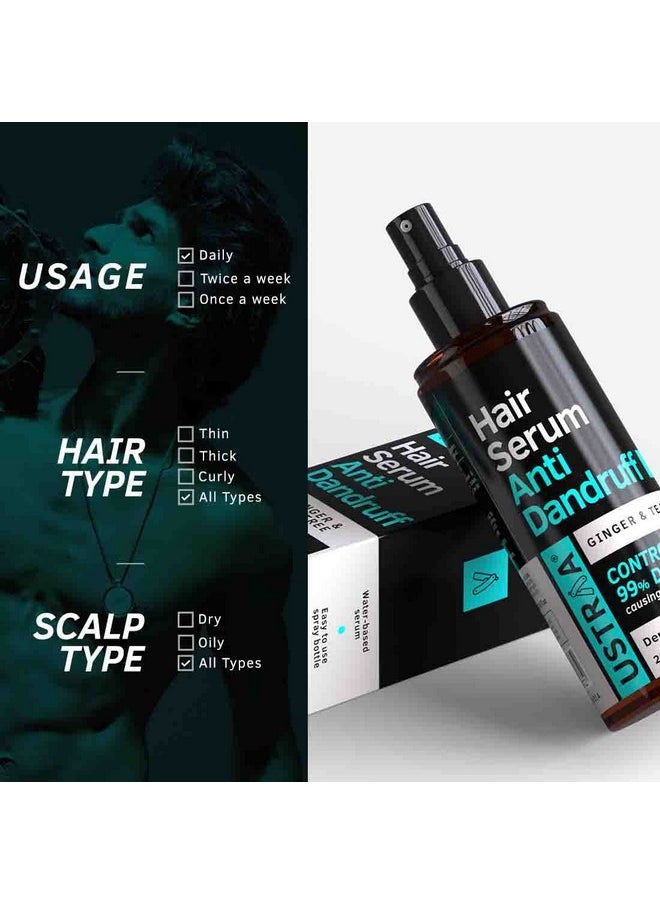 Ustraa - Hair Serum Anti-Dandruff - 200Ml | Fights Dandruff With Tea Tree & Ginger | Maintains Scalp Ph | Prevents Growth Of Dandruff-Causing Microorganisms| No Sulphates, No Paraben - Image 1
