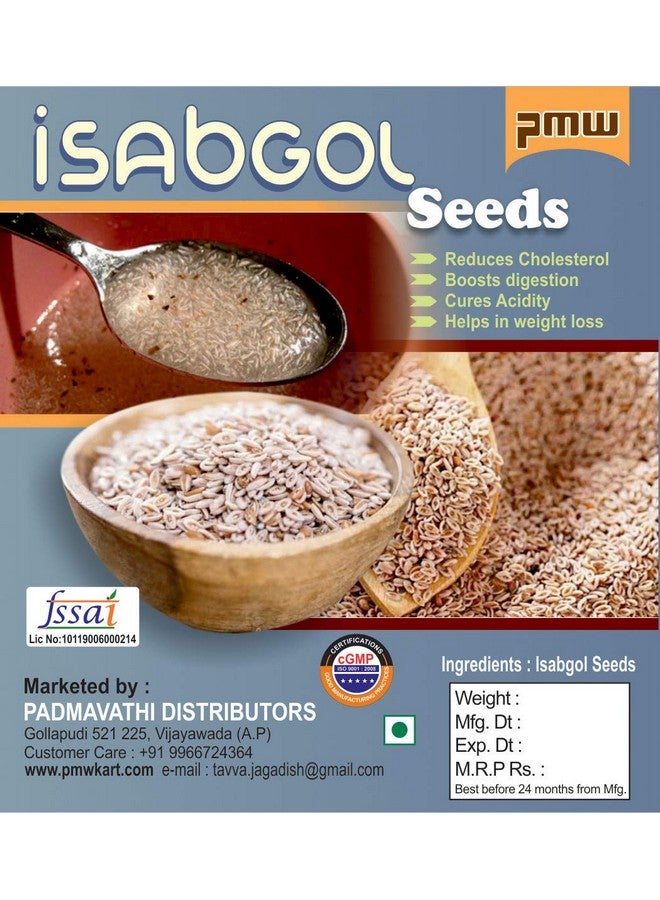 Pmw - Grade A Quality - Sortex Cleaned - Isabgol Seeds - Psyllium Seed - 250 Grams - Loose Packed