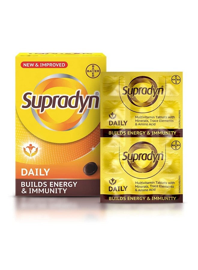 Supradyn Daily Multivitamin Tablets for Men & Women with Essential Zinc , 12 Vitamins, 5 Trace Elements for Daily Immunity & Energy , 180 Tablets - Image 1