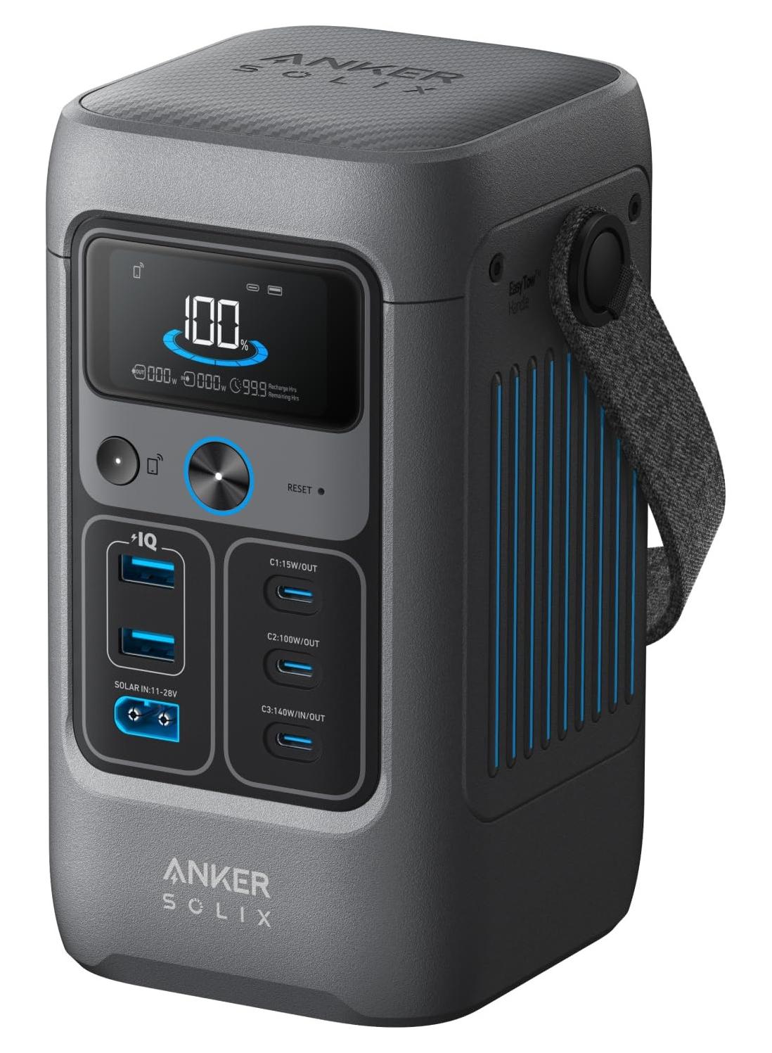 SOLIX C200 DC Power Bank Station (60,000mAh), 192Wh Portable Power Station, LiFePO4 Battery, 200W Solar Generator, For Outdoor Camping, Traveling, and Emergencies (Optional Solar Panel)