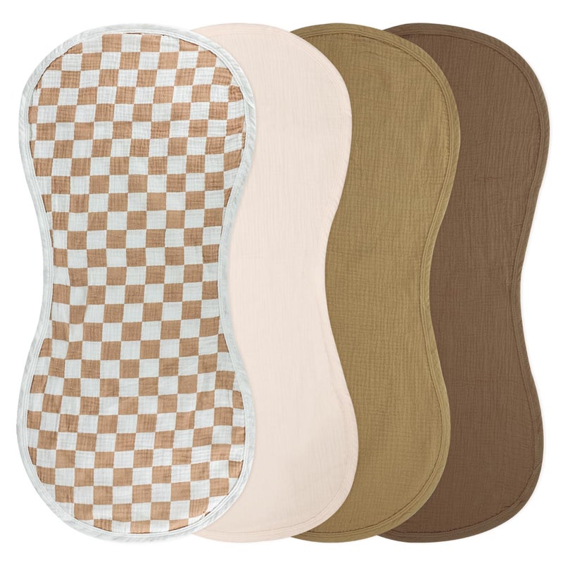 Ndahjahd 4Pack Muslin Changing Pad Liners Extra Thick Ultra Soft for Warm Comfort Waterproof Diaper Mat for Keekaroo Peanut All Standard Baby Changers 2Sided Reusable Brown - Image 2
