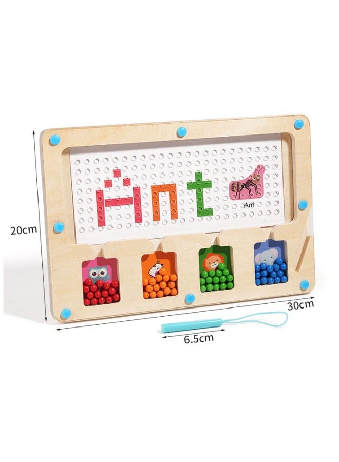 Children's educational color sorting toys, magnetic animal number arithmetic walking bead-on maze, early childhood educational games - Image 5