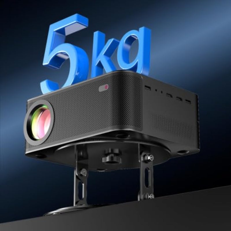 Desktop Projector Stand for Home Office Studio: Aluminum Alloy Folding Dual Rod Support, Black, 5kg Load Capacity 360 Rotatable Base - Image 5