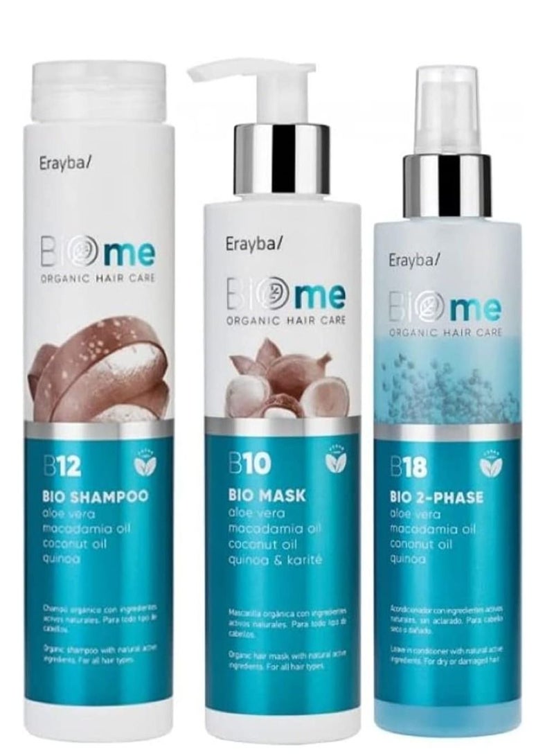 Biome Organic Care Set For All Hair Types And For Daily Use Shampoo 250 ml Mask 200 ml Leave-in Conditioner 200 ml