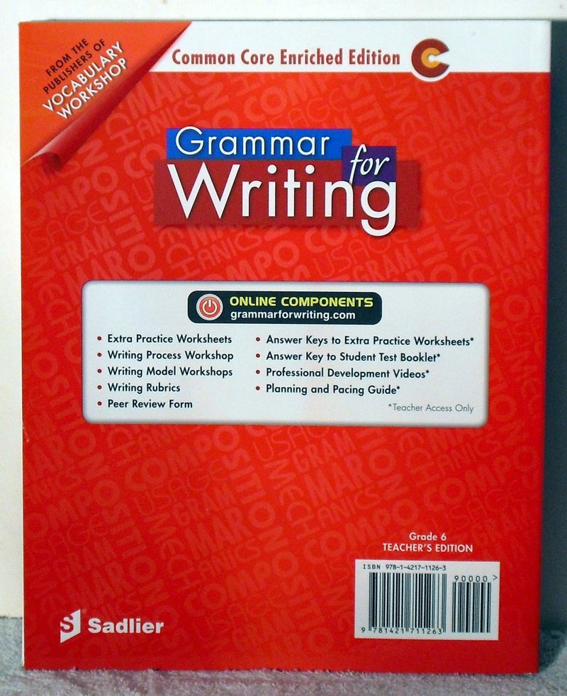 Grammar for Writing Grade 6 TEACHER'S EDITION - Image 2