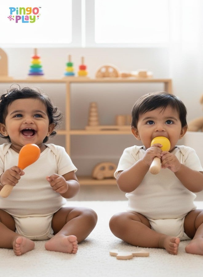 Pingo Play Premium Wooden Maracas Rattle | Montessori Musical Toy for Babies & Toddlers | Sensory Awareness Toy for Toddlers (3 Months+) - Image 5