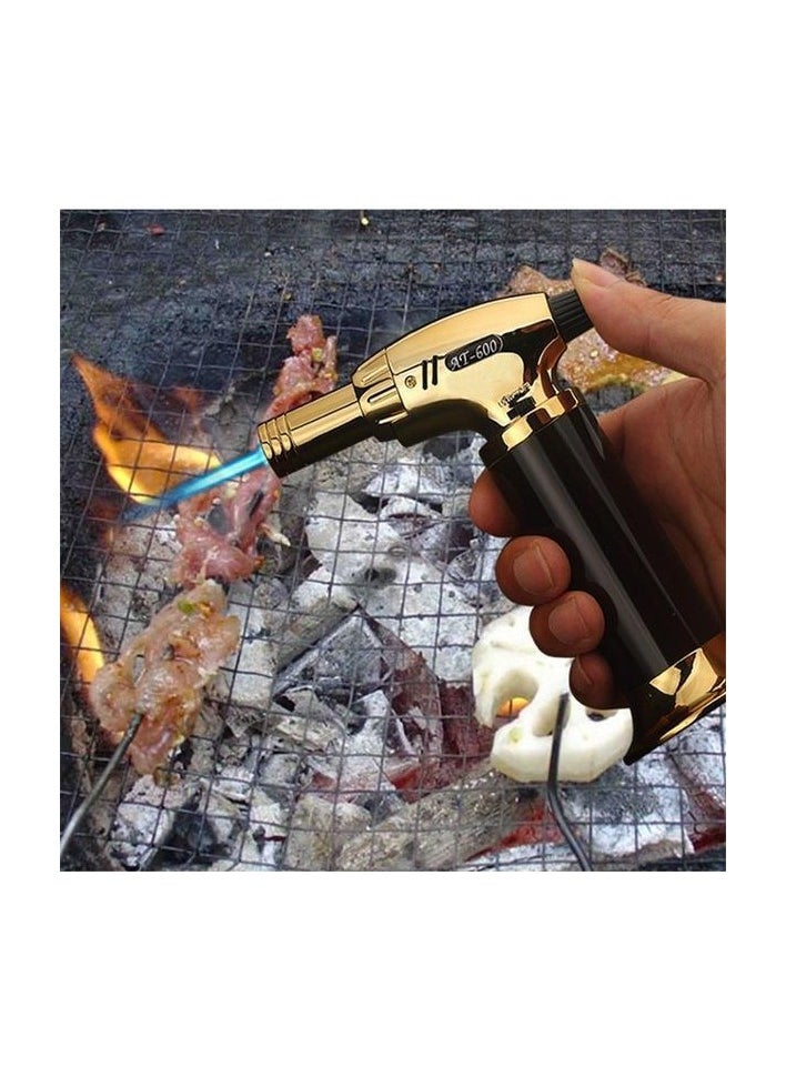 Generic - High-Power Flame Gun Torch Butane Lighter - Outdoor Gas Torch with Electricity Ignition, Adjustable Flame, and Safety Lock - Ideal for Camping, BBQ, Soldering, and Welding - Image 1