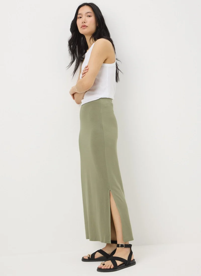 Matalan Green Jersey Maxi Skirt