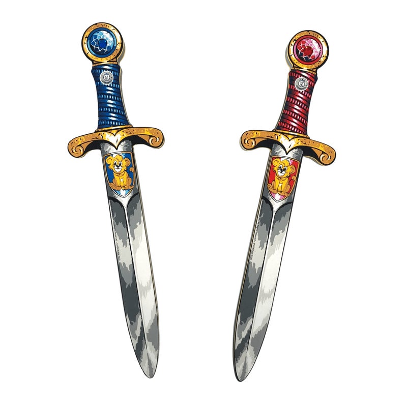 Liontouch Mini Lion Foam Swords BlueRed Toys for Toddler Boys Aged 36 Years 138 in Medieval Pocket Dagger with Gemstone for Pretend Play Safe Weapons Knight Costume Dress Up Accessory - Image 2