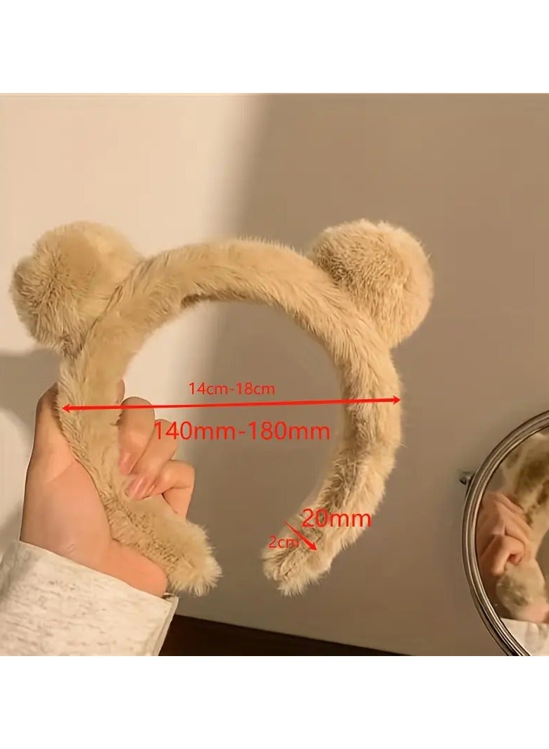 Goolsky 1 قطعة دبابيس أذن دب لطيفة مزينة، طوق شعر ناعم غير قابل للانزلاق، إكسسوارات شعر لخريف وشتاء النساء - Image 5