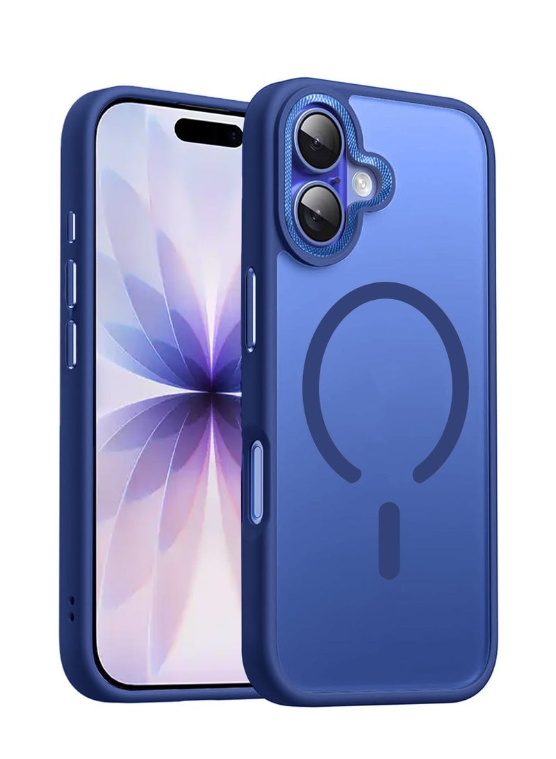 دبليو تيك غطاء هاتف آبل آيفون 17 5G 2025 مصنوع من السيليكون الصلب الهجين شفاف نحيف أنيق مع مغناطيس ماغسيف (MCMPMN) - أزرق داكن - Image 1