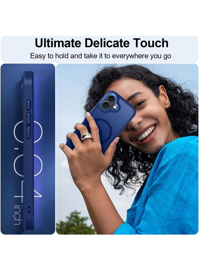 دبليو تيك غطاء هاتف آبل آيفون 17 5G 2025 مصنوع من السيليكون الصلب الهجين شفاف نحيف أنيق مع مغناطيس ماغسيف (MCMPMN) - أزرق داكن - Image 3