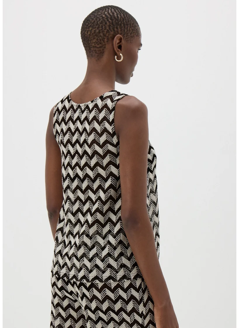 Matalan Black Chevron Crochet Vest Top