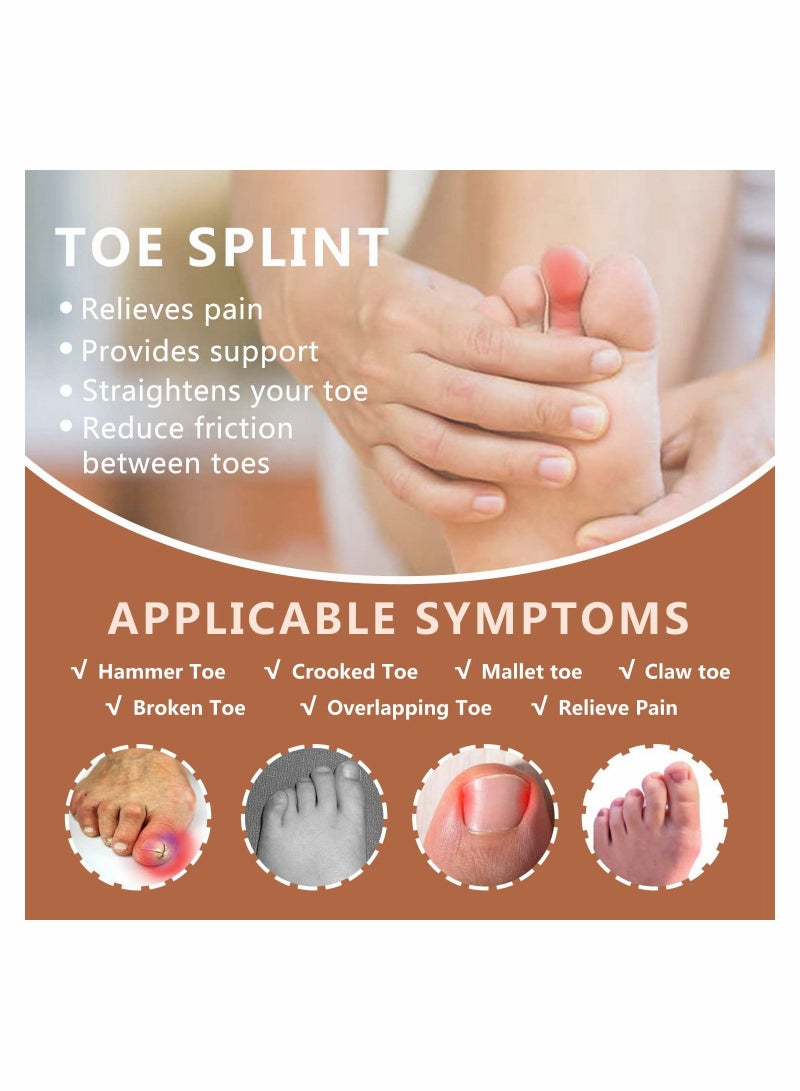 1 Pair Toe Splint Toe Corrector Brace, Toe Straightener for Hammer Toe, Crooked Toe, Mallet Toe, Bent Toe, Claw Toe, Toe Wrap to Align and Support Broken Toe, Fits Women and Men(One Size) - Image 2
