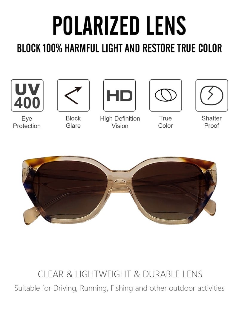 دلس دي إل إس نظارات شمسية للرجال والنساء - إطار أسيتات عين القطة مع عدسات واقية من الأشعة فوق البنفسجية متعددة الاستخدامات (S0011-C4) - Image 2