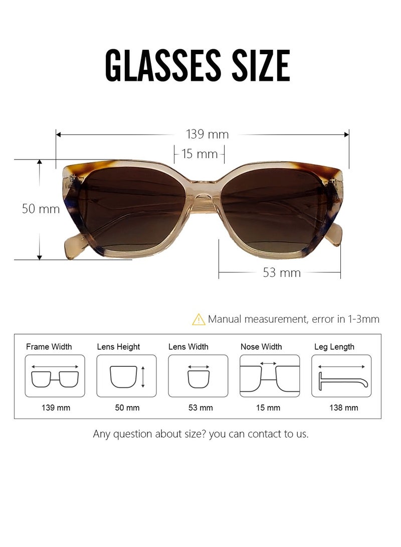 دلس دي إل إس نظارات شمسية للرجال والنساء - إطار أسيتات عين القطة مع عدسات واقية من الأشعة فوق البنفسجية متعددة الاستخدامات (S0011-C4) - Image 3