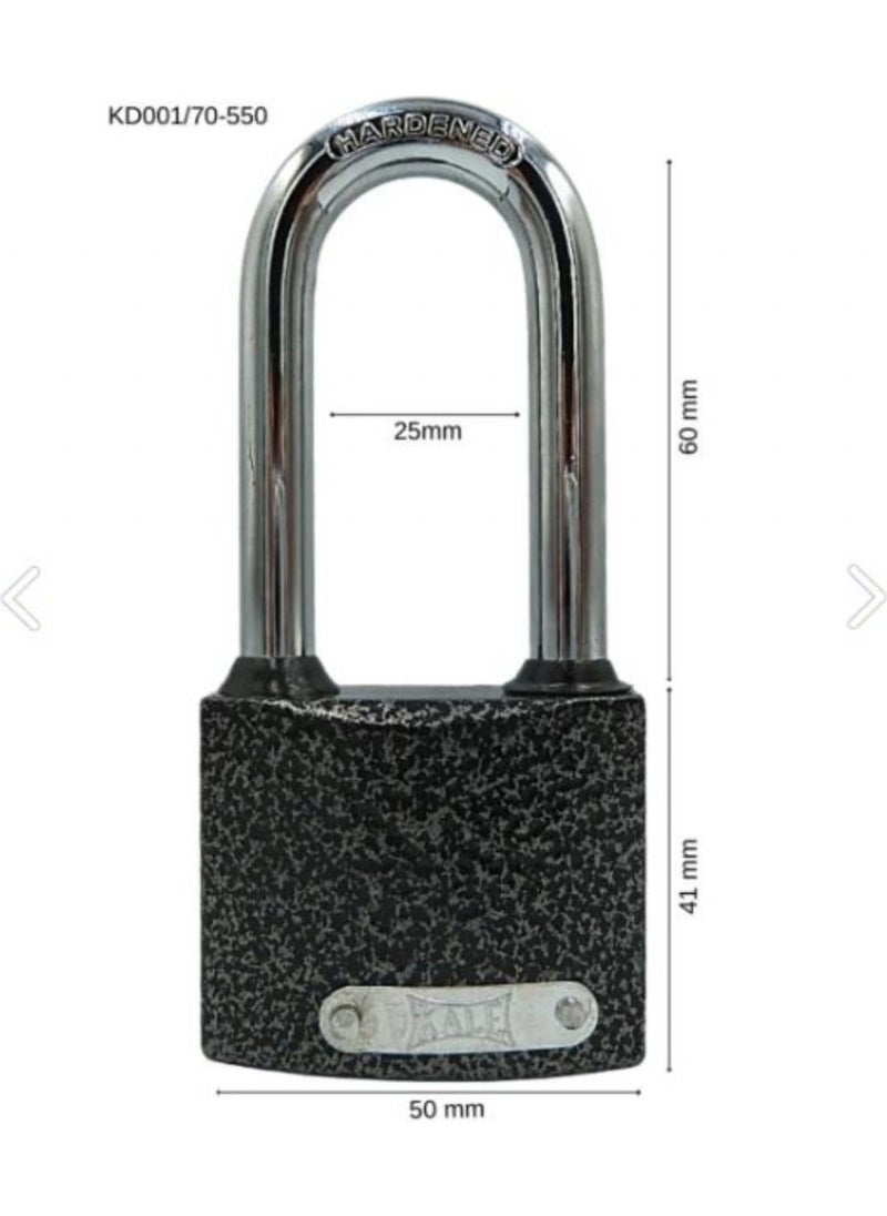 KALE Padlock Cast Iron 50 mm Long Hook Double-Way Silver - White 1 Piece  - Image 1