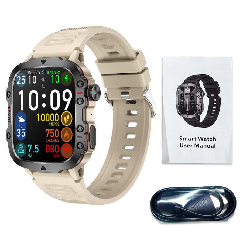 Smart Watch 1.96-Inch High-Resolution Full Touchscreen - 7-10 Days Working Time 30m Waterproof Health Monitor for Daily Use Sports Enthusiasts - Image 1