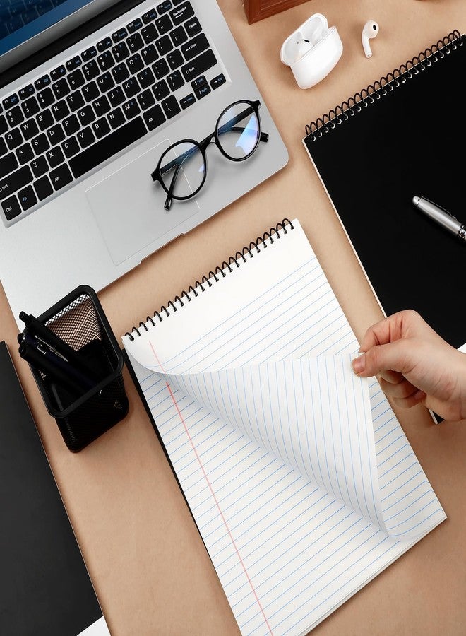 Resurhang 6 Pcs Legal Pad Top Spiral Bound Notebook 11 x 8.5 Inches Wirebound Notepad Double Sided Ruled Memo Office Steno Book with Stiff Back Durable Cover for School Business, 70 Sheets (White) - Image 2