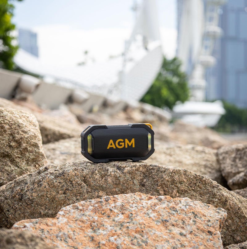 AGM مكبر صوت بلوتوث محمول AGM MagROCK، مقاوم للماء IP67، مقاوم للسقوط والغبار، مكبرات صوت خارجية بلوتوث 5.3، صوت ستيريو قوي مع زيادة في الحجم، إضاءة RGB نابضة، تصميم بتعلق مغناطيسي - Image 5