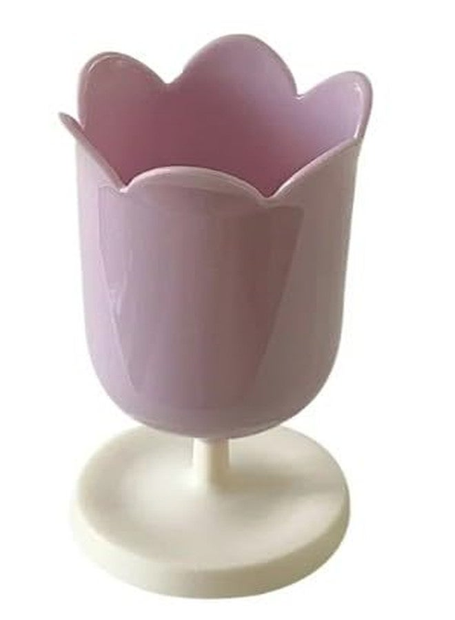 Labriciyon 1Pc Purple Pen Holder for Desk,Plastic Tulip Pen Holder,Cute Stationery Organizer Pencil Stand Case,Girl Makeup Box,Pencil Desktop Decor,Pen and Pencil Holders,Office and School Supplies,Dispensers - Image 1