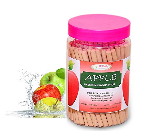 BETALA FRAGRANCE Betala Fragrance Apple Flavour Dhoop Sticks 200 g Dhup Batti Stick with Stick Stand Holder Bamboo Less Non Charcoal Apple - Image 2