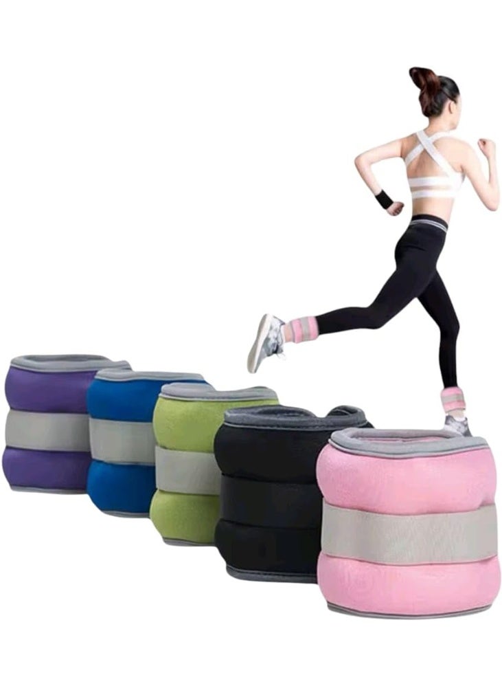 Adjustable Wrist & Ankle Weights for Exercise, Set of 2 * 500g (Multicolor) - Image 1