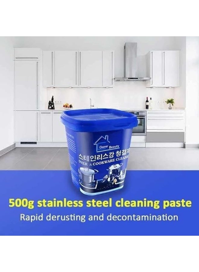معجون تنظيف وتلميع سريع متعدد الأغراض لأسطح الأفران وأواني الطهي المصنوعة من الفولاذ المقاوم للصدأ، لإزالة البقع من أدوات تناول الطعام - Image 2