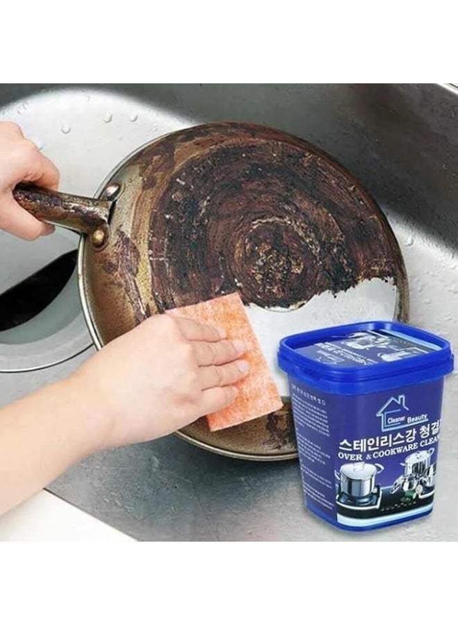 معجون تنظيف وتلميع سريع متعدد الأغراض لأسطح الأفران وأواني الطهي المصنوعة من الفولاذ المقاوم للصدأ، لإزالة البقع من أدوات تناول الطعام - Image 1
