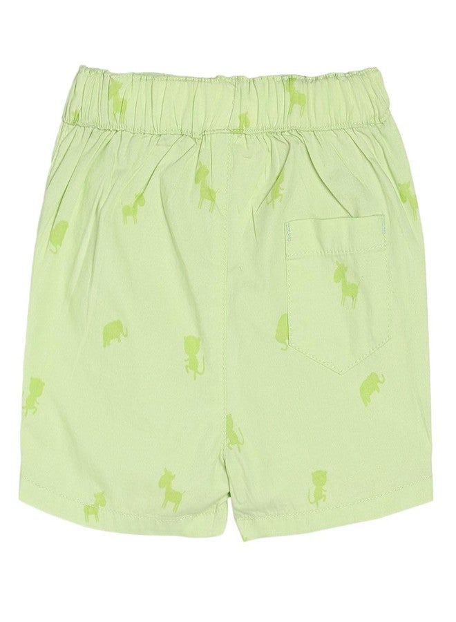 miniklub Baby Woven Cotton Green Color Short (6-9M) - Image 2