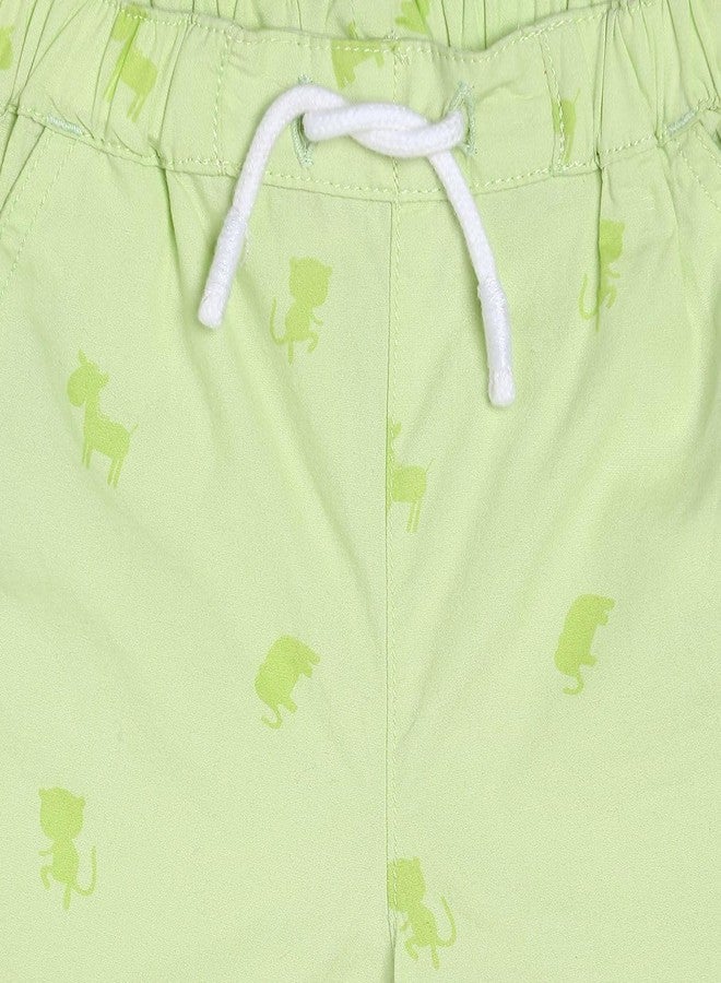 miniklub Baby Woven Cotton Green Color Short (6-9M) - Image 3