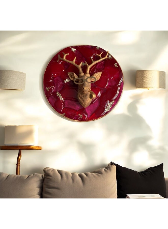 هازل فيستا لوحة جدارية يدوية الصنع على شكل غزال ملكي - Image 2