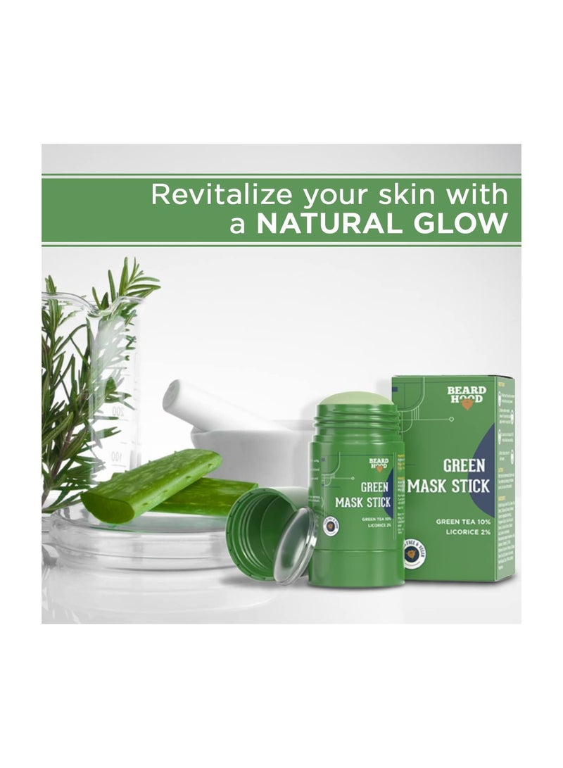 Beardhood Green Tea Cleansing Mask Stick for Face For Blackheads Whiteheads Oil Control - Image 2