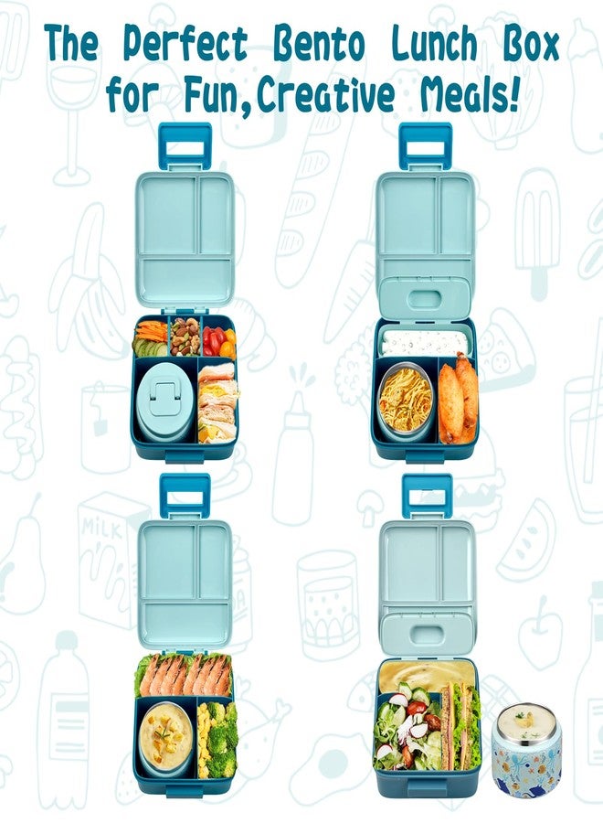 JXXM Bento Lunch Box with 8oz Soup thermo (Blue-Octopus) - Image 3