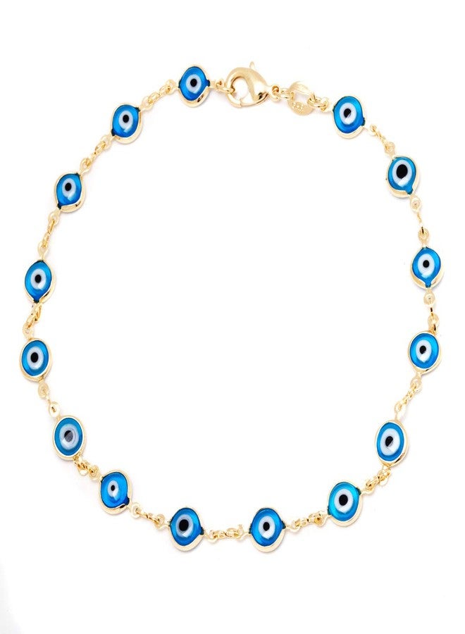Barzel 18k Gold Plated Evil Eye Anklet Bracelet, 10 Inches, Brass - Image 2