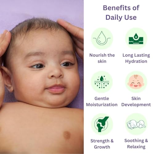 Mamansh Natural Baby Oil - 10 Essential Oils & 3 Herbs With Vitamin E For Nourishment, Skin Development & Growth | 0-5 Years (All Skin Types) - 200 ML - Image 3