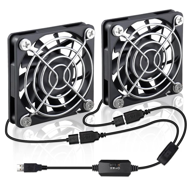 Wathai 2 Packs Wathai 60mm x 10mm USB Computer Fan 5V with Speed Control DC Brushless Cooling Fans for Charger PC Case Router Raspberry Pi Radiator Cooler Ventilation - Image 1