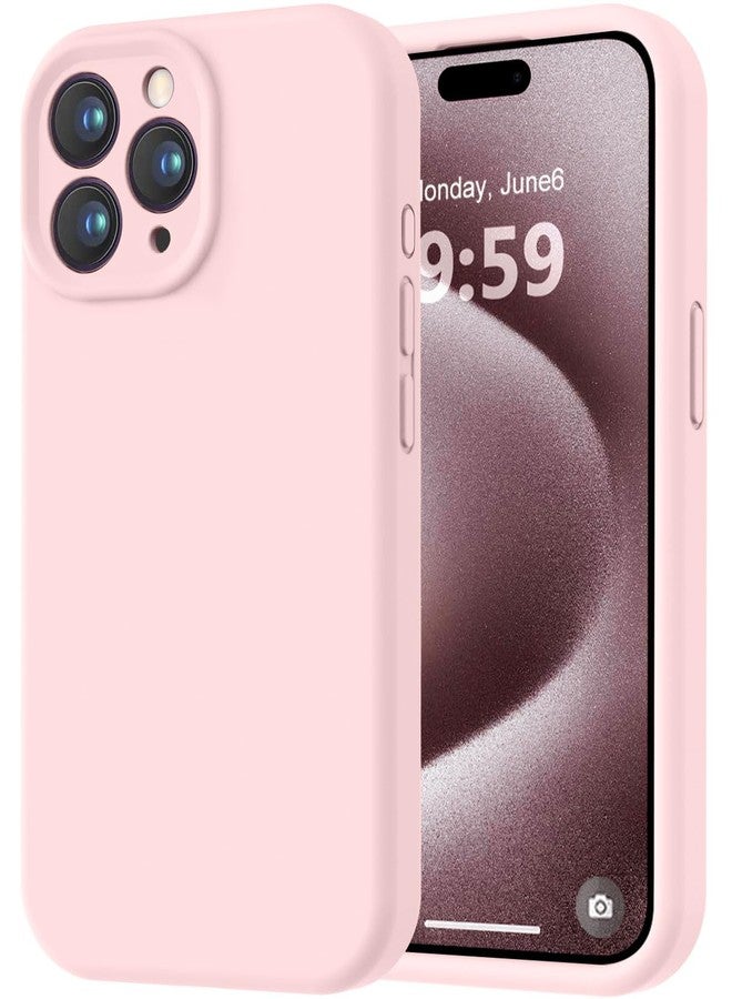 LOVE 3000 جراب LOVE 3000 مصمم خصيصًا لهاتف iPhone 15 Pro Max، مصنوع من السيليكون الفاخر مع بطانة ناعمة من الألياف الدقيقة المقاومة للخدش، جراب واقٍ مقاوم للصدمات مناسب للرجال والنساء والفتيات، مقاس 6.7 بوصة، لون وردي طباشيري - Image 1