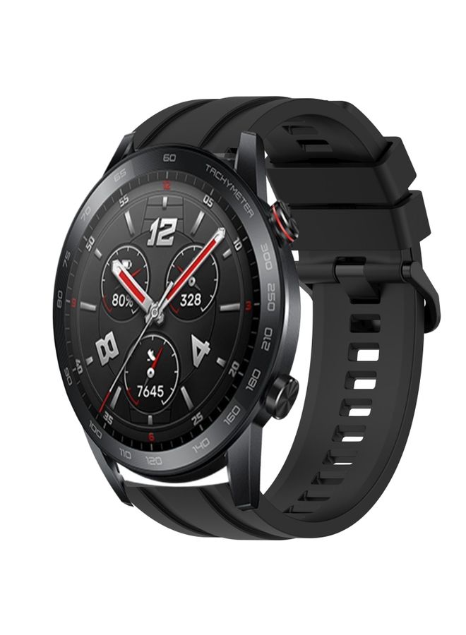 Replacement Strap For Huawei Watch GT3 Pro 46mm Long & Short Sports Solid Color Silicone Watch Band Set Black 