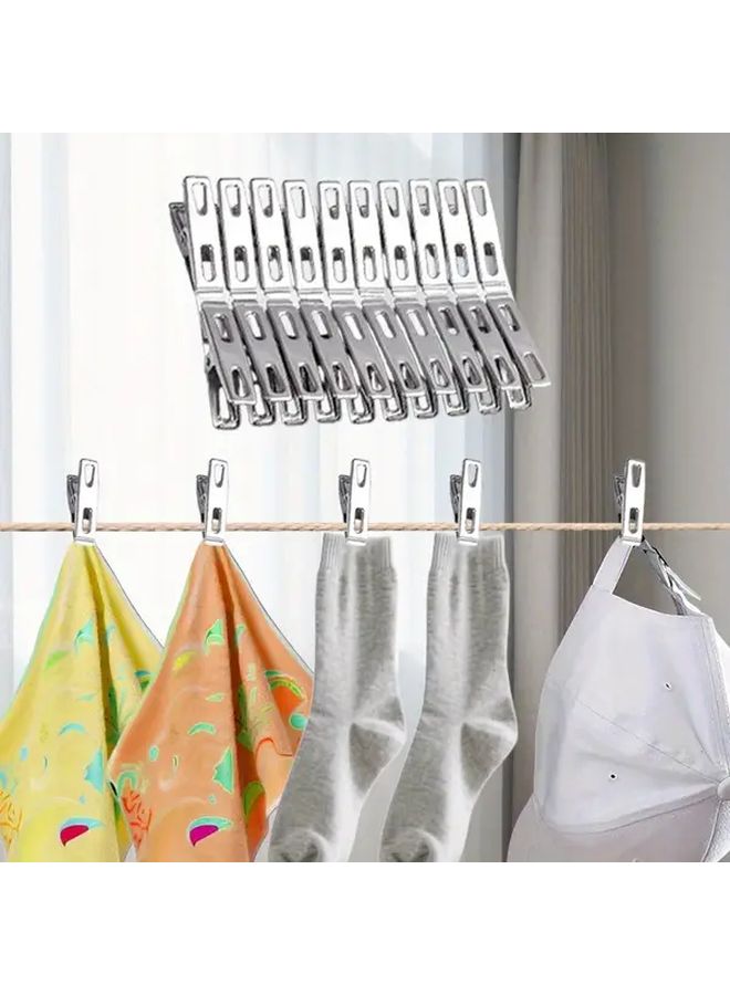 30 Pieces Durable Plastic Hangers with Stainless Steel Clips Monsoon Gray - Image 4