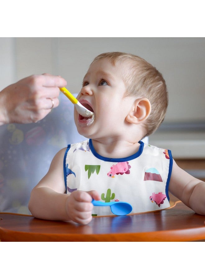 Accmor 5pcs Baby Bibs, Waterproof Baby Toddler Apron Bibs, Short Sleeve Smock Bib, Baby Food Bibs for Baby Boys Girls Feeding Eating - Image 5