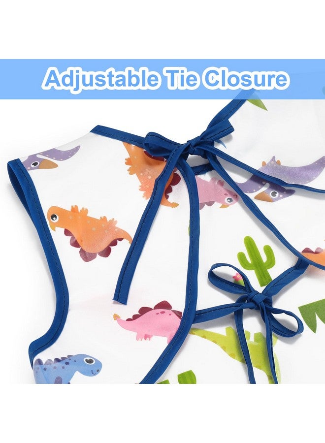 Accmor 5pcs Baby Bibs, Waterproof Baby Toddler Apron Bibs, Short Sleeve Smock Bib, Baby Food Bibs for Baby Boys Girls Feeding Eating - Image 2