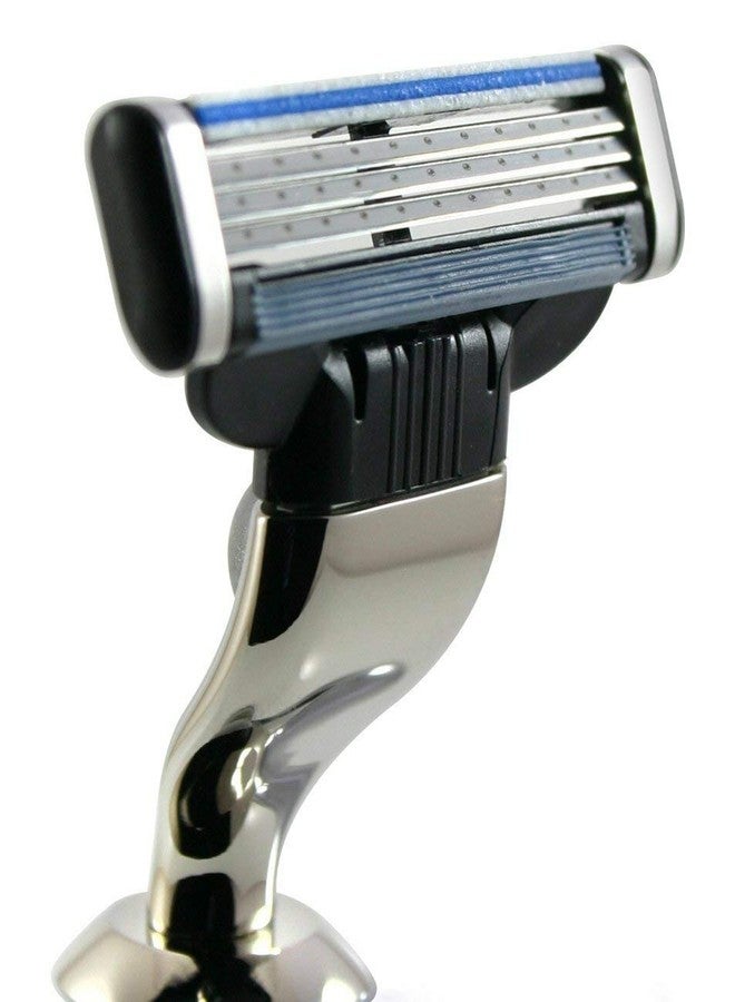 Edwin Jagger Chrome Plated Handle For a Mach3 Razor Cartridge Orange (Imitation Horn) - Image 3