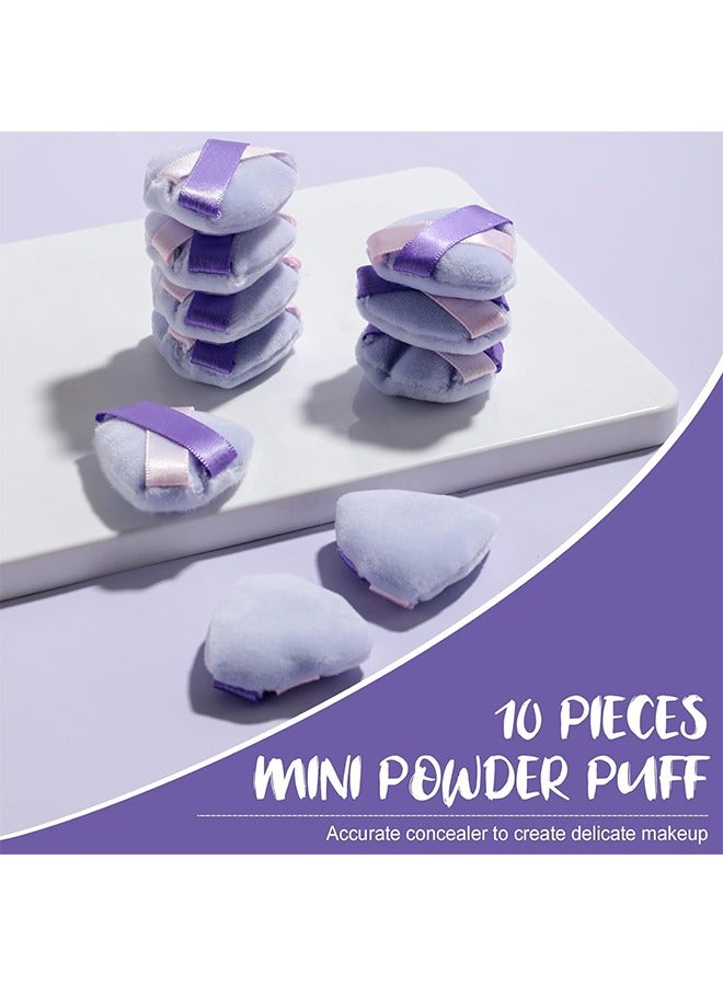 10Pcs Mini Triangle Powder Puff, Finger Makeup Puff, Compact & Convenient, Precise Concealing & Brightening, Chic Color-block Design, Ideal for Storage & Portability  - Image 2