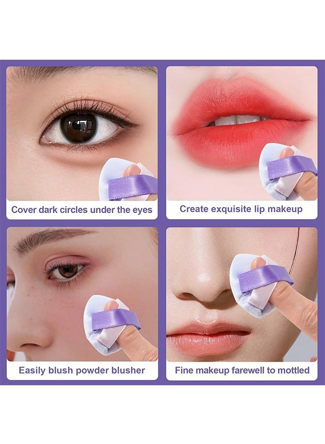 10Pcs Mini Triangle Powder Puff, Finger Makeup Puff, Compact & Convenient, Precise Concealing & Brightening, Chic Color-block Design, Ideal for Storage & Portability  - Image 5