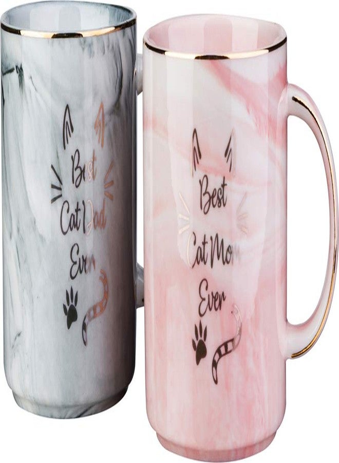 Mecai Funny Mugs For Cat Lovers Couples-Best Mom/Dad Ever Coffee Mug Set,Funny Gift Ideas For Men and Women New Cat Parent Gifts - Image 3