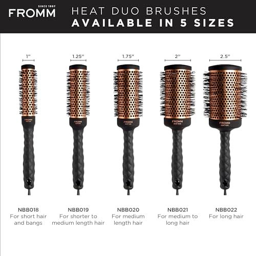 Fromm Heat Duo Copper x Ceramic 2.5" Round Brush for Expert Blowouts and Faster Hair Drying, Roller Hairbrush for Anti-static Styling, Smoothing, Straightening and Shine - Image 5
