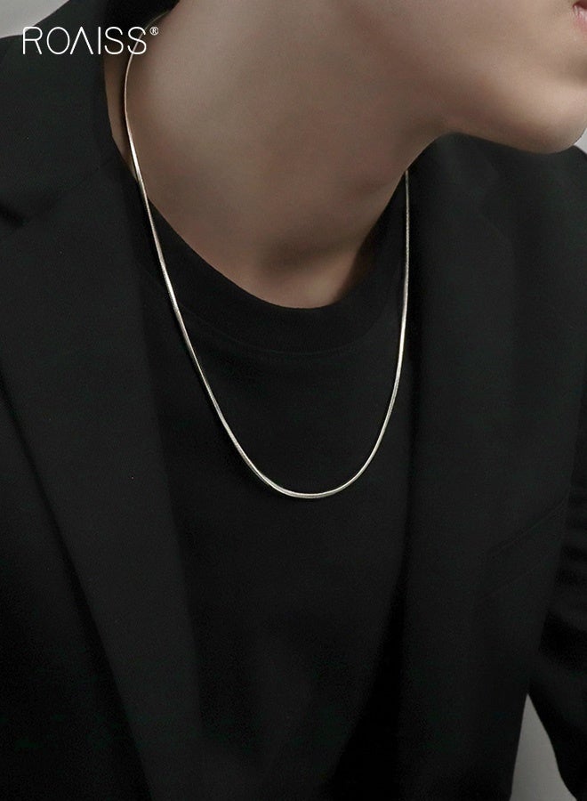 رويس قلادة من 3 قطع على شكل سلسلة ثعبان للرجال (50 سم + 55 سم + 60 سم) بثلاثة أطوال من الفولاذ التيتانيوم مضادة للحساسية للرجال قلادة عصرية غير رسمية متعددة الاستخدامات للاستخدام اليومي غير الرسمي والخارجي متينة وخفيفة الوزن وإكسسوار أنيق - Image 2