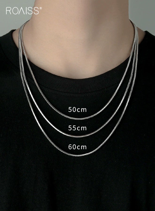 roaiss Men 3PCS Necklaces Set, Simple Stylish Jewelry Set for Men, Exquisite Groom Accessories, Stacking Chain Necklace, Perfect for Daily Wear, Weddings or Any Occasion, Ideal Gift for Men - Image 1
